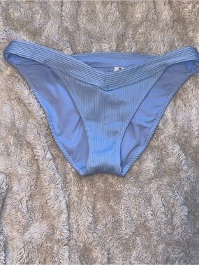 HOLLISTER Light Blue Ribbed V-Cut Bikini Bottom